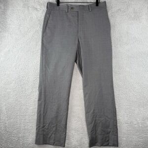 Aristo 18 Men's Solid Gray 100% Wool Dress Pants Flat Front Trousers Size 33